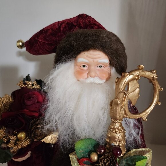 16" Grandeur Noel Santa Claus /Detailed Fabric Collectors Edition/Christmas - Picture 4 of 12